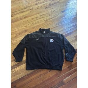 Logo Athletic Pittsburg Steelers 1/4 Zip Fleece Jacket Size XL NFL Pro Line
